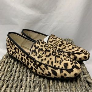 Sam Edelman leopard print calf hair loafers